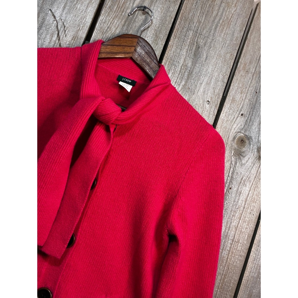 J.Crew Pink Wool Cashmere Tie Neck Cardigan Sweater 10374 Medium